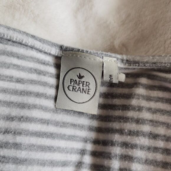 Cactus FREE HUGS tshirt striped super soft curved hem cap sleeve - Picture 3 of 3